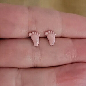Baby Feet Ceramic Stud Earrings